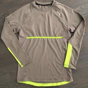 NEW hind LS Running T-shirt Hi-Viz Accents Reflective Logo Men's S